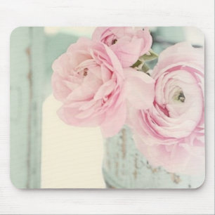Mousepad Jarro do chique de flores cor-de-rosa