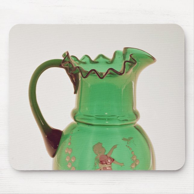 Mousepad Jarro verde de Mary Gregory com esmalte ateado (Frente)