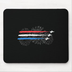 Mousepad Jatos De Luz Vermelha Branca E Azul Com Fogos De A