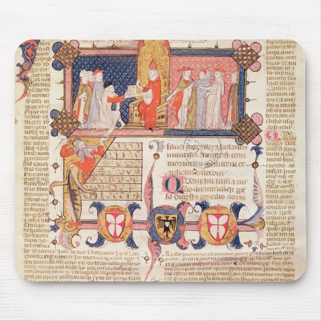 Mousepad Jean Andre que apresenta a seu o trabalho ao papa (Frente)