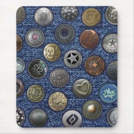 Mousepad Jeans azuis modernos do mouse com botões