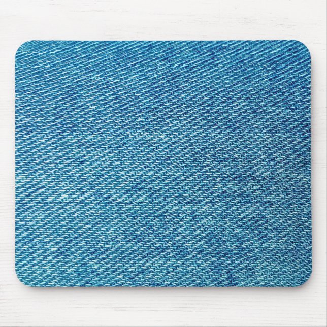Mousepad Jeans Azuis Simples Textura Têxtil de Negação | (Frente)