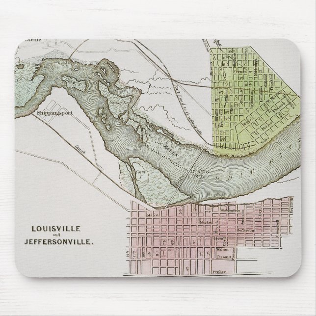 MOUSEPAD JEFFERSONVILLE, INDIANA: MAPA (Frente)