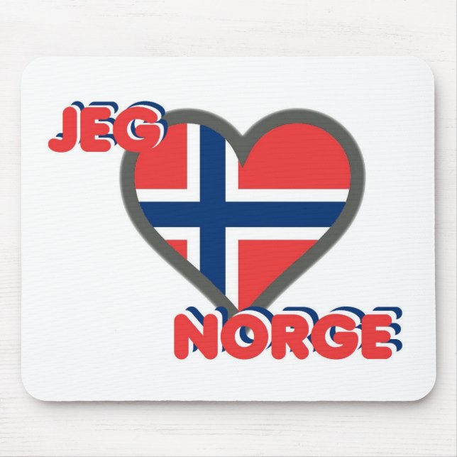Mousepad Jeg Elsker Norge (amor Noruega de I) (Frente)