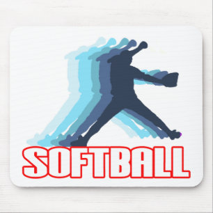 Mousepad Jejua a silhueta do softball do passo
