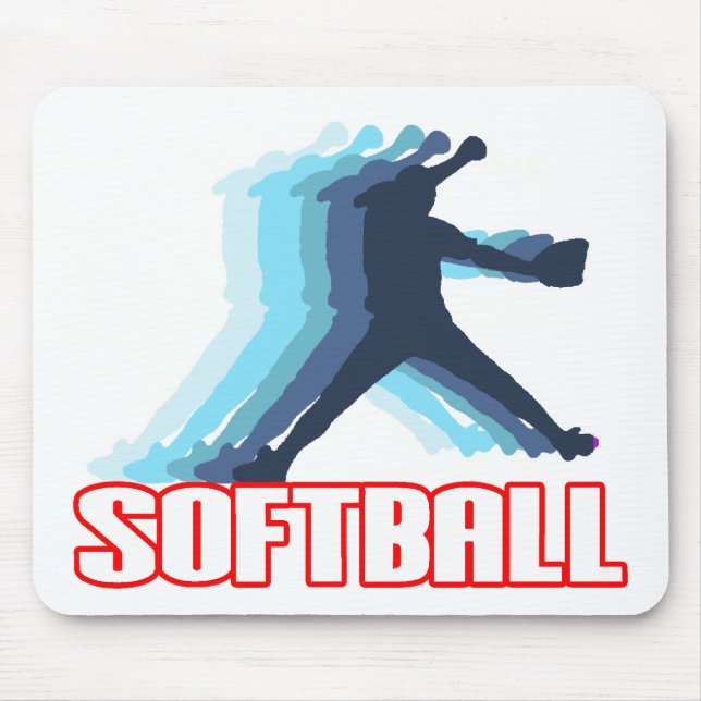 Mousepad Jejua a silhueta do softball do passo (Frente)
