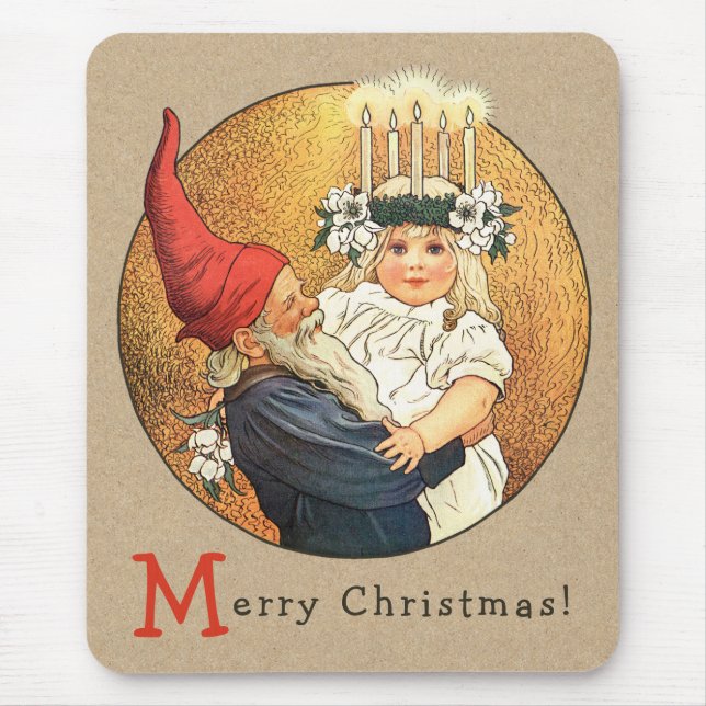 Mousepad Jenny Nyström Sweet menina Lucia Natal (Frente)