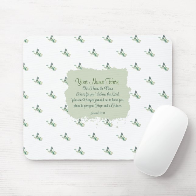Mousepad Jeremiah 29:11 Bíblia Verse Personalize (Com mouse)