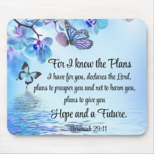 Mousepad Jeremiah 29:11 Orquídeas Tropicais Bíblia de borbo
