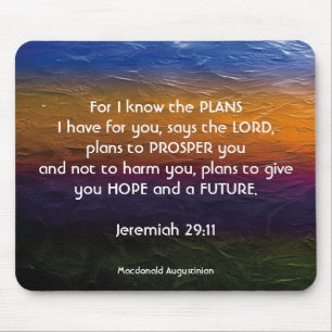 Mousepad Jeremiah 29:11 PORQUE EU CONHEÇO OS PLANOS Persona
