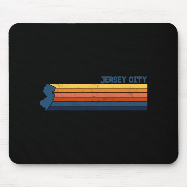 Mousepad Jersey City New Jersey City Retro  (Frente)