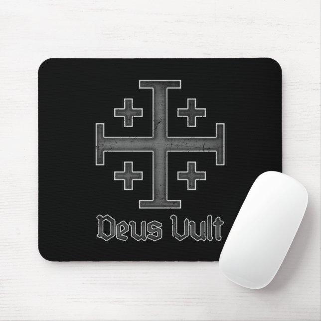 Mousepad Jerusalem Cavaleiro Templário Cruzador Cruzado Deu (Com mouse)