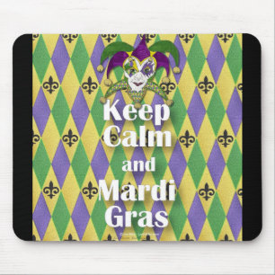Mousepad Jester Mask Keep Calm e Mardi Gras
