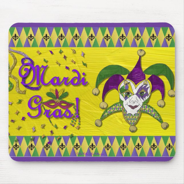Mousepad Jester Mask Mardi Gras Harlequin (Frente)