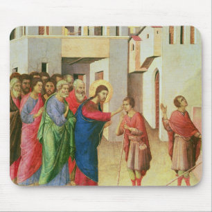 Mousepad Jesus abre os olhos de uma cortina nascida do