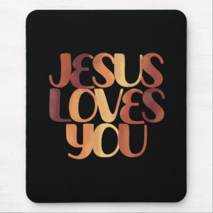 Mousepad Jesus Ama o Design de Tipografia Cristã 