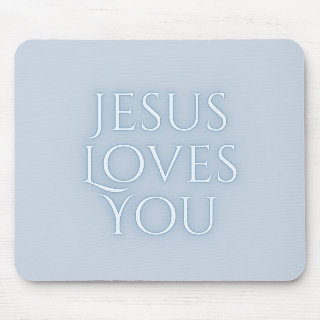 Mousepad Jesus Ama o Design de Tipografia Cristã  (Frente)
