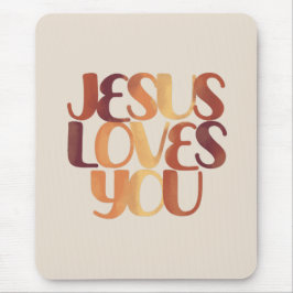 Mousepad Jesus Ama o Design de Tipografia Cristã