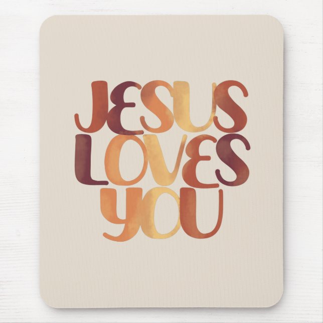 Mousepad Jesus Ama o Design de Tipografia Cristã  (Frente)