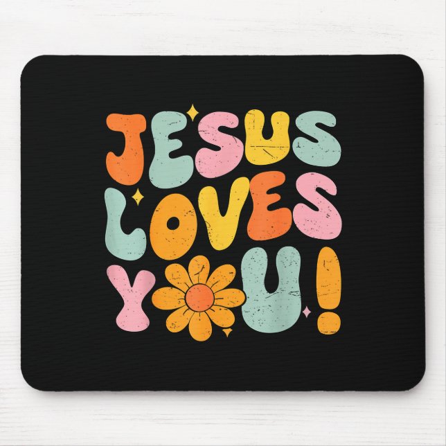 Mousepad Jesus Ama Você Garota Adolescente Cristã Deus Irmã (Frente)