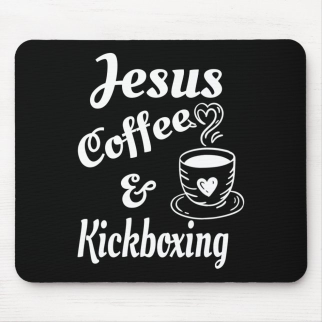 Mousepad Jesus Café e Kickboxing - Amantes de Café Cristão (Frente)