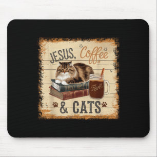 Mousepad Jesus Café Gatos Divertido Design Fofo Amantes de