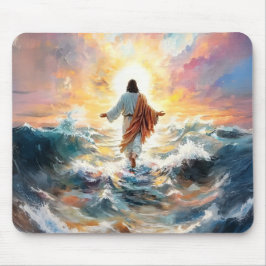 Mousepad Jesus Cristo caminhando sobre a água, cristão #12