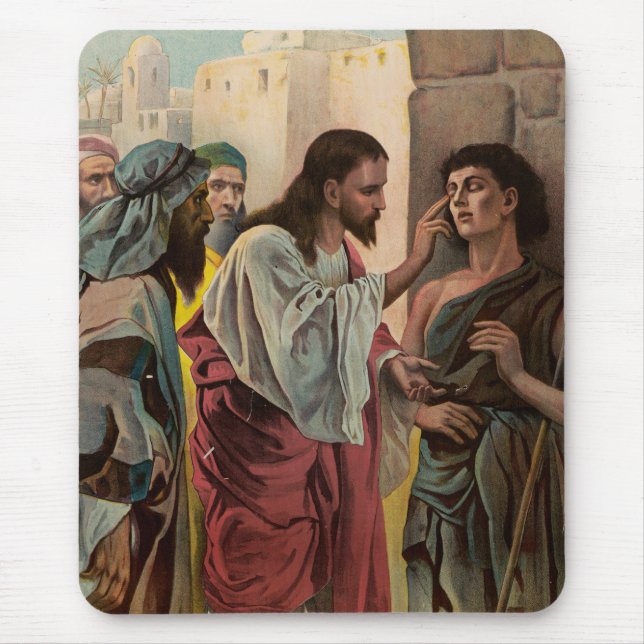 Mousepad Jesus Cristo curando o homem cego (Frente)