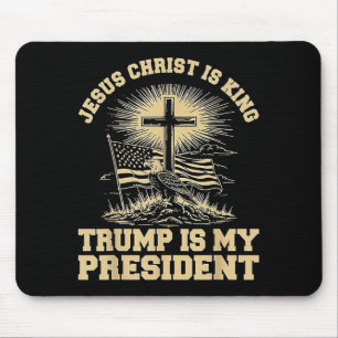 Mousepad Jesus Cristo é Rei Trump é Meu Presidente
