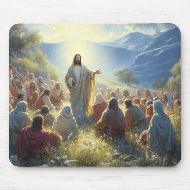 Mousepad Jesus Cristo pregando às massas (Frente)