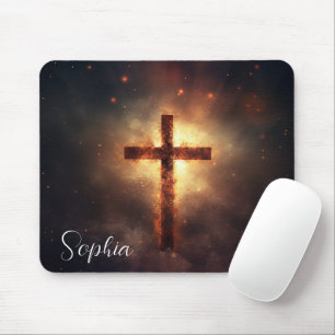 Mousepad Jesus Cross brilha Jesus Fé personagem cristã
