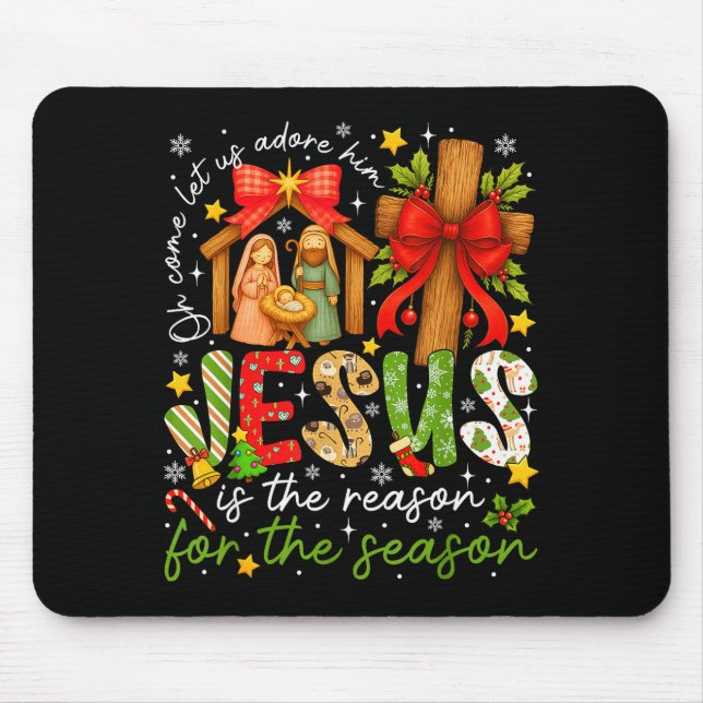 Mousepad Jesus É A Razão Da Temporada Cristã Cristã (Frente)