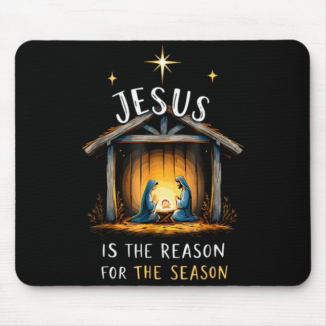 Mousepad Jesus É a Razão da Temporada Fé Cristã (Frente)