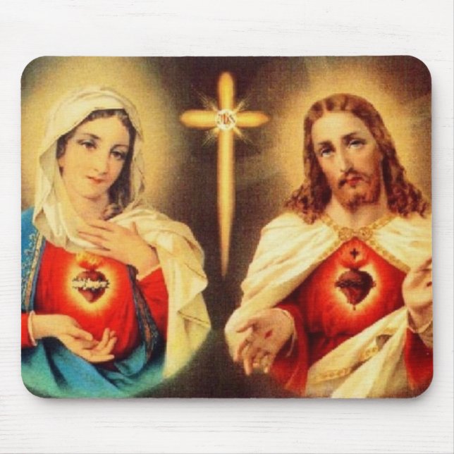 Mousepad Jesus e Maria Sagrado Coração (Frente)