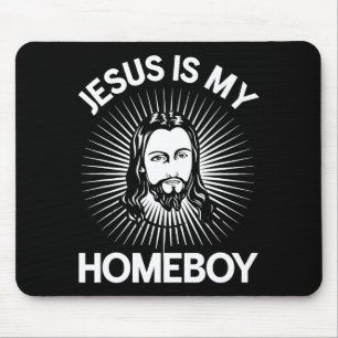 Mousepad Jesus É Meu Parceiro Camiseta Divertida Bíblia Cri