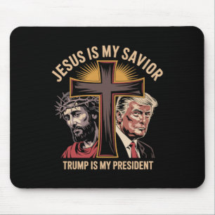 Mousepad Jesus é meu salvador é meu presidente bíblico