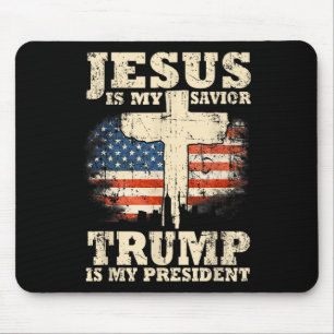 Mousepad Jesus é meu salvador é meu presidente Trump