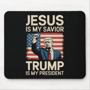 Mousepad Jesus É Meu Salvador Trump É Meu Presidente 47 EUA
