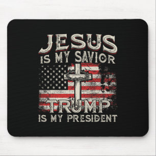 Mousepad Jesus É Meu Salvador Trump É Meu Presidente Americ