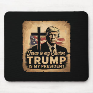 Mousepad Jesus É Meu Salvador Trump É Meu Presidente Bíblic