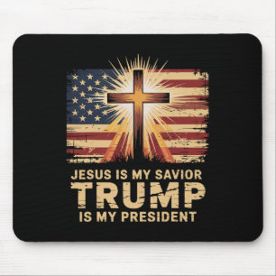 Mousepad Jesus É Meu Salvador Trump É Meu Presidente Bíblic
