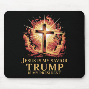 Mousepad Jesus é meu salvador Trump é meu presidente cristã
