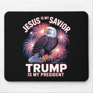 Mousepad Jesus É Meu Salvador Trump É Meu Presidente Religi