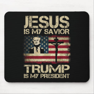 Mousepad Jesus É Meu Salvador Trump É Meu Presidente Trump