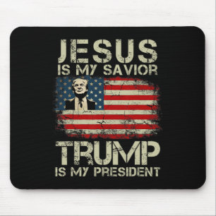 Mousepad Jesus É Meu Salvador Trump É Meu Presidente Trump