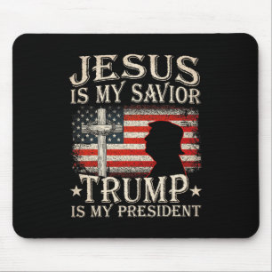 Mousepad Jesus É Meu Salvador Trump É Meu Presidente Trump