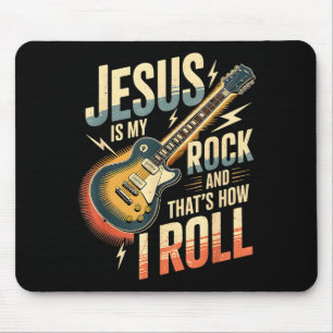 Mousepad Jesus É Minha Rocha E É Assim Que Eu Rolo Cristão