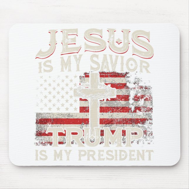 Mousepad Jesus é o meu salvador é o meu presidente american (Frente)