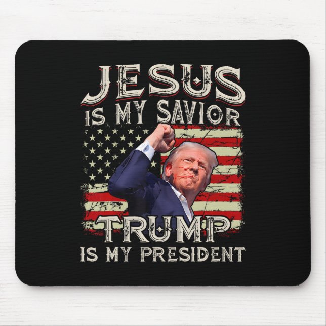 Mousepad Jesus é o meu salvador é o meu presidente american (Frente)