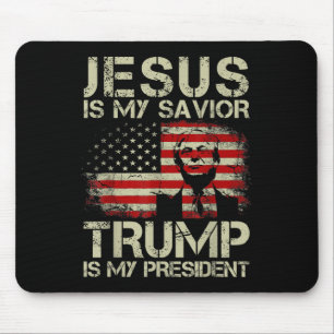 Mousepad Jesus é o meu salvador Trump é o meu presidente Tr